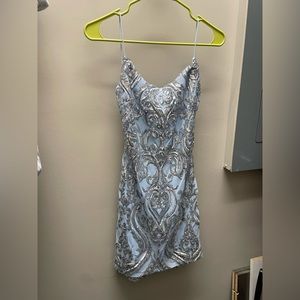 Windsor Size Medium Baby Blue & Silver Dress